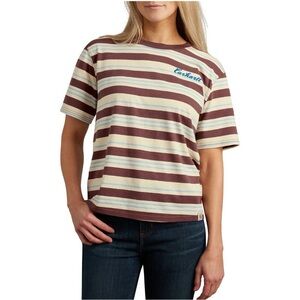 (A4) Carhartt Women’s L Striped TENCEL Loose Fit Short Sleeve T-Shirt NWT